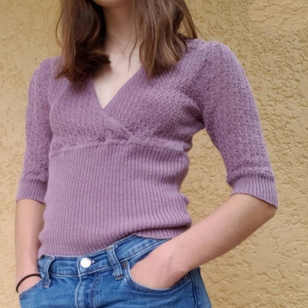 Lavendar V-Neck Sweater